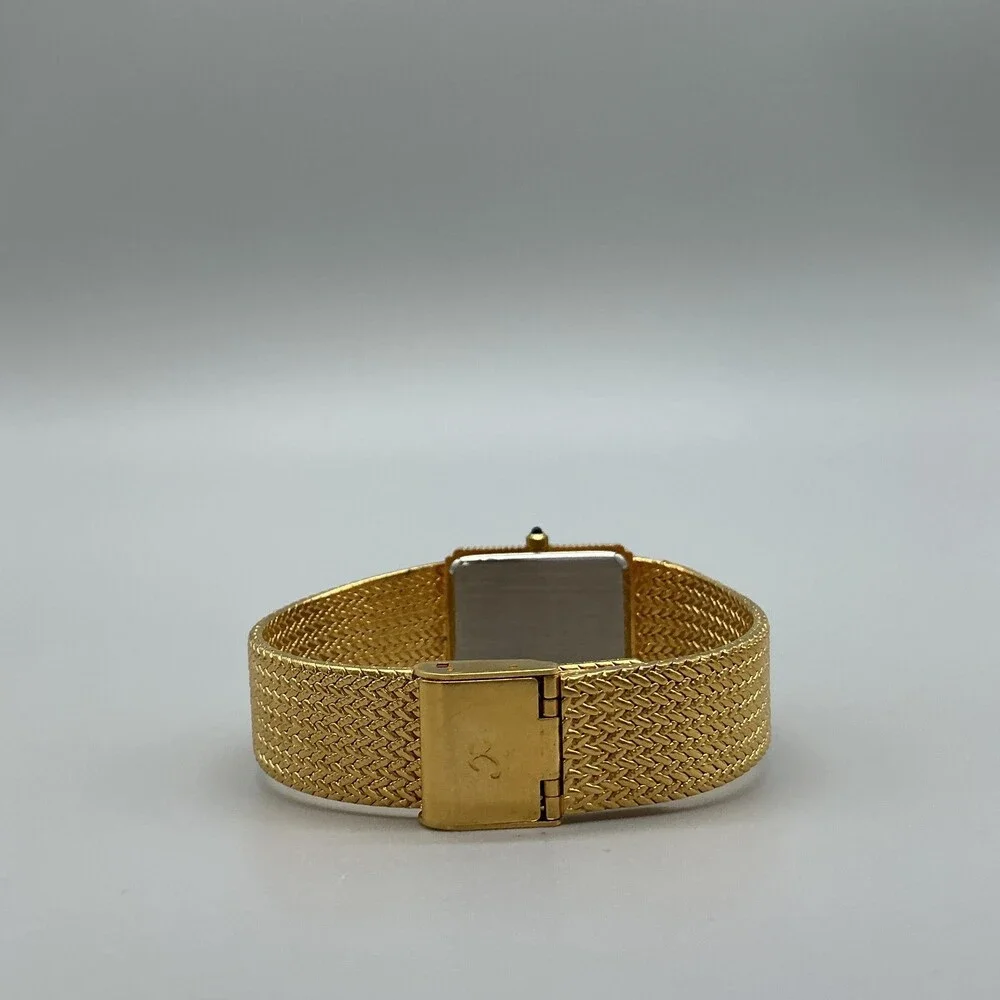 Xavier Mens Watch 25mm Black Dial Gold Tone CRYSTAL CRACKED New Battery